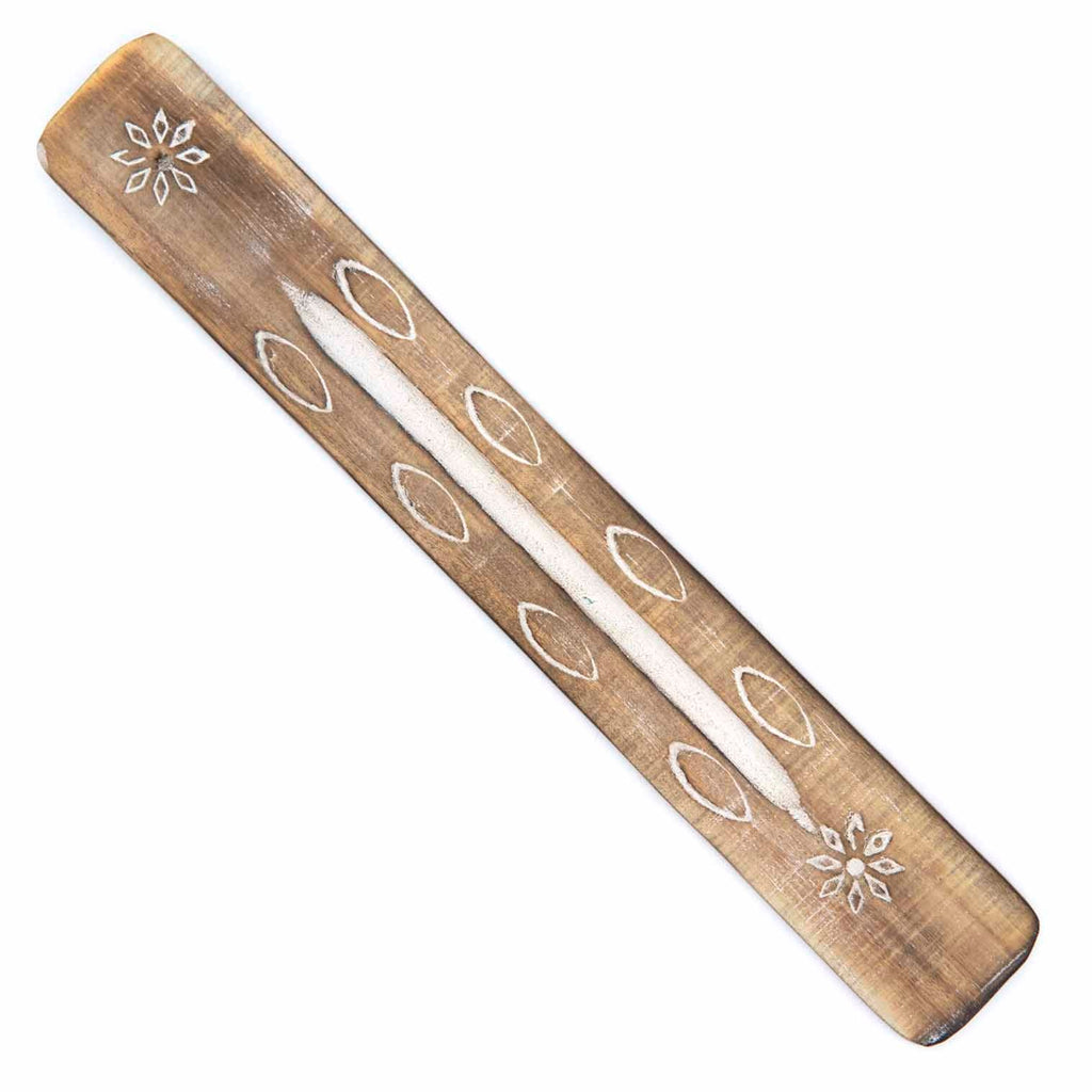 Mango Wood Flower Ashcatcher-Incense Holders-Siesta Crafts