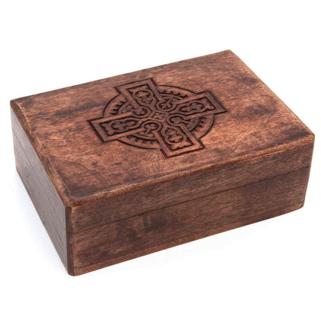 Wooden Box with Celtic Cross-Storage & Organisation-Siesta Crafts