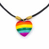 Soapstone Rainbow Heart Pendant Necklace