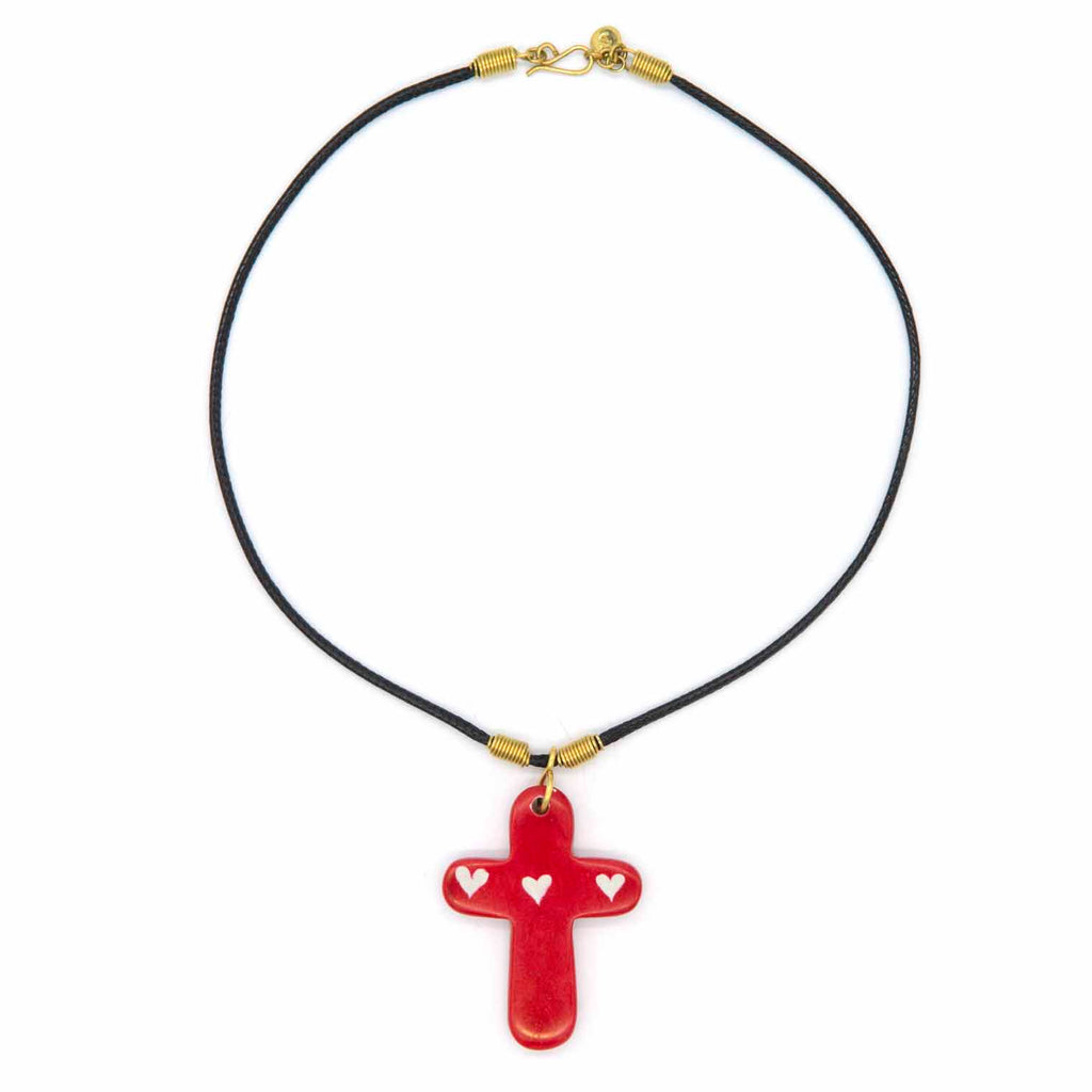 Soapstone Cross Pendant Necklace