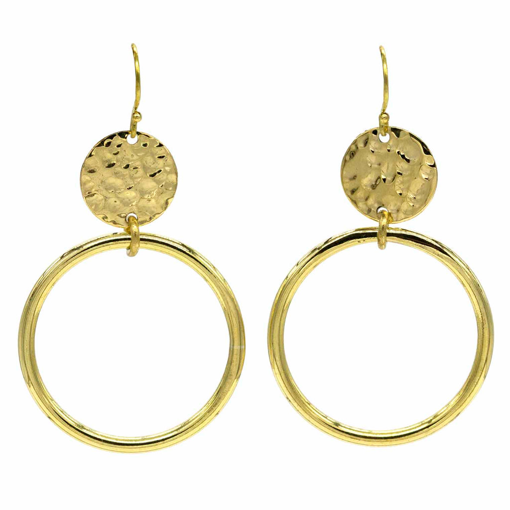 Hooped Brass Earrings-Earrings-Siesta Crafts