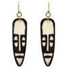 African Mask Batik Bone Earrings-Earrings-Siesta Crafts