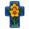 Mexican Painted Sunflower Block Cross-Christianity-Siesta Crafts