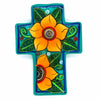 Mexican Painted Sunflower Block Cross-Christianity-Siesta Crafts