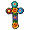 Mexican Painted Ornate Flower Cross-Christianity-Siesta Crafts