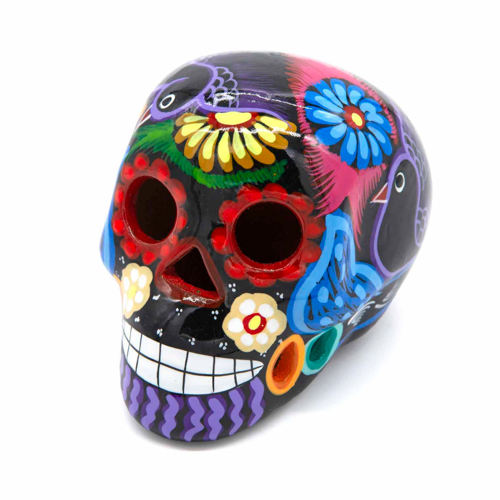 Mexican Painted Skull Medium-Ornaments & Figurines-Siesta Crafts