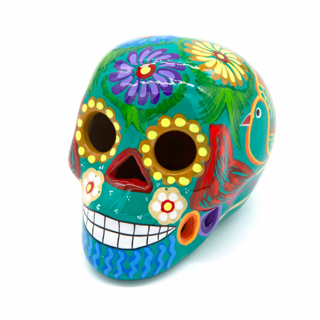 Mexican Painted Skull Medium-Ornaments & Figurines-Siesta Crafts