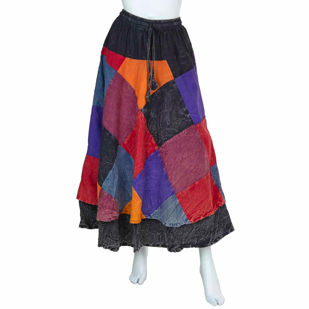 Patch Stonewash Skirt