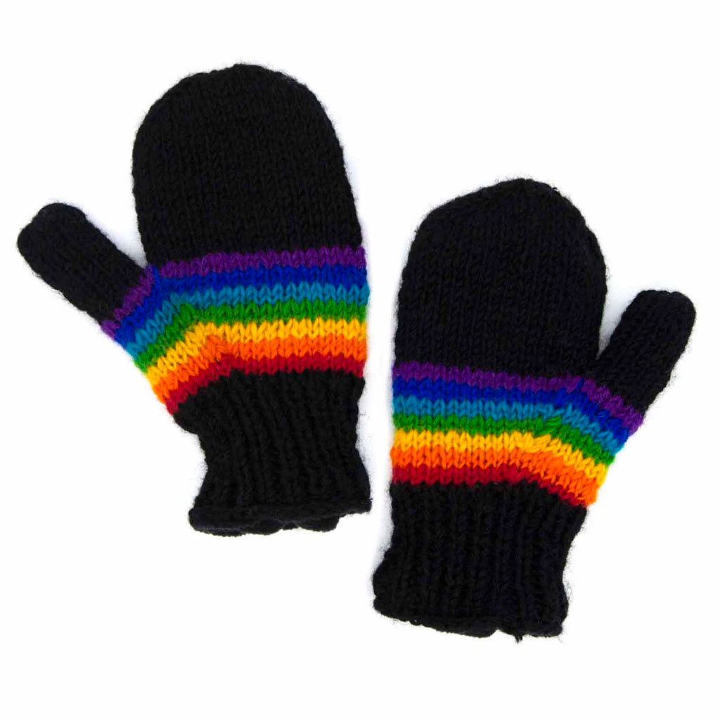 Rainbow Stripe Mittens