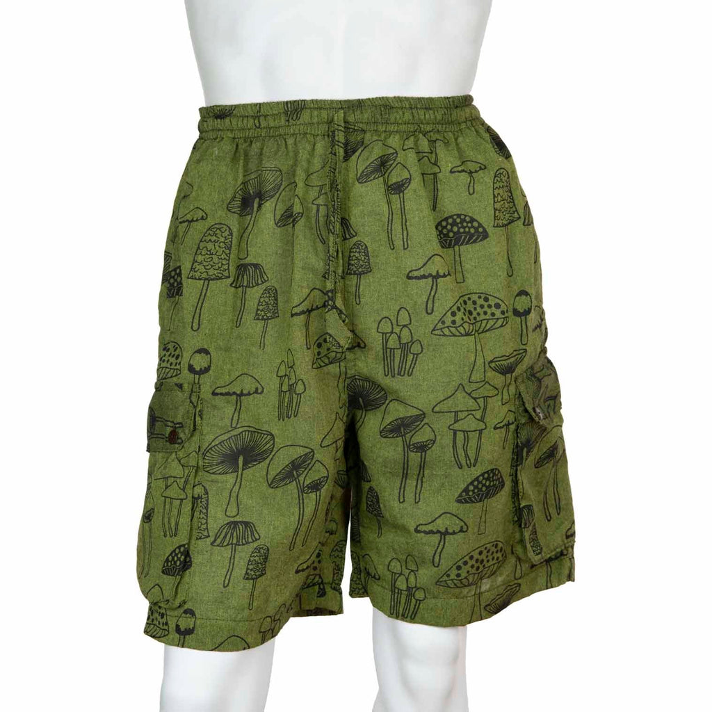 Mushroom Print Combat Shorts-Shorts-Siesta Crafts