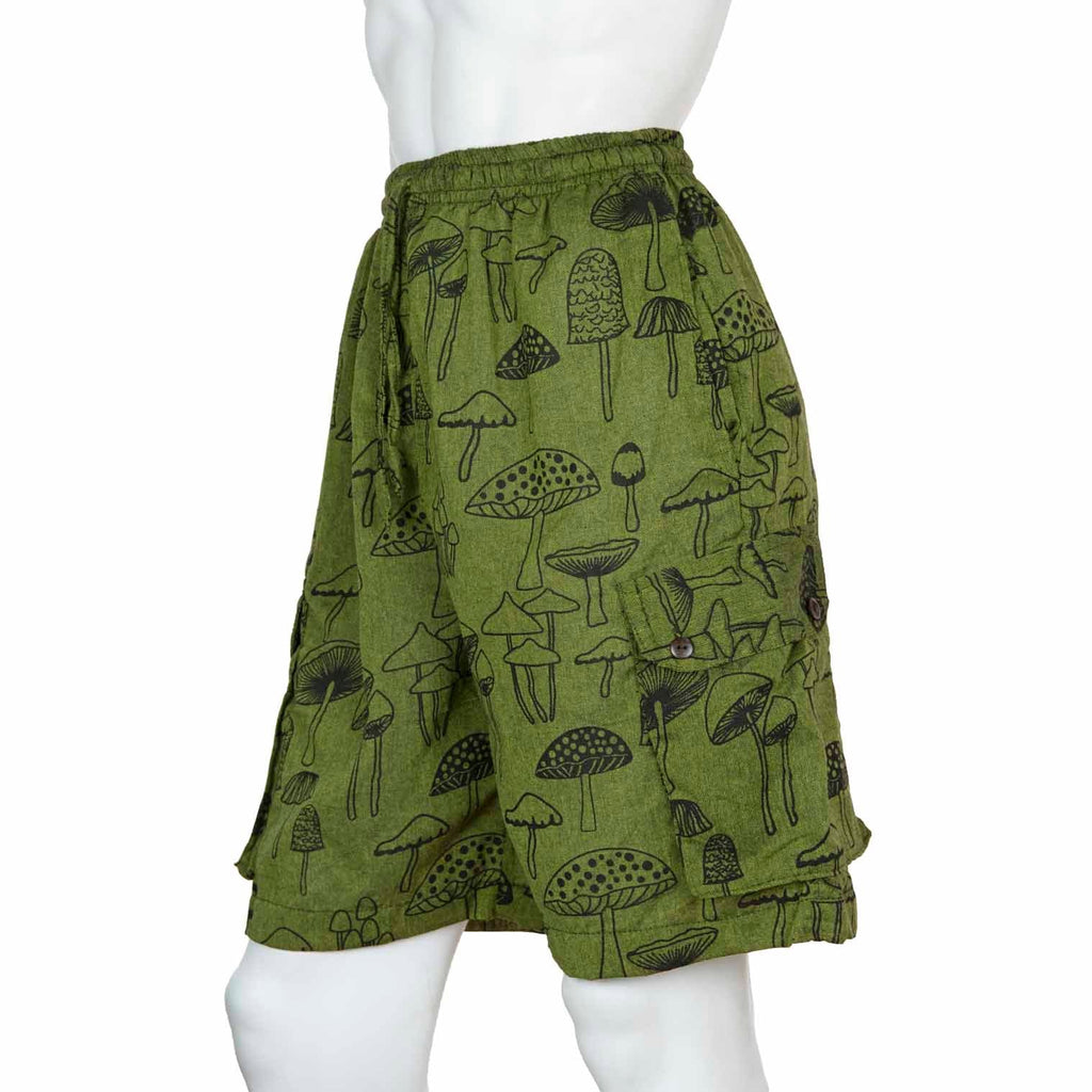 Mushroom Print Combat Shorts-Shorts-Siesta Crafts