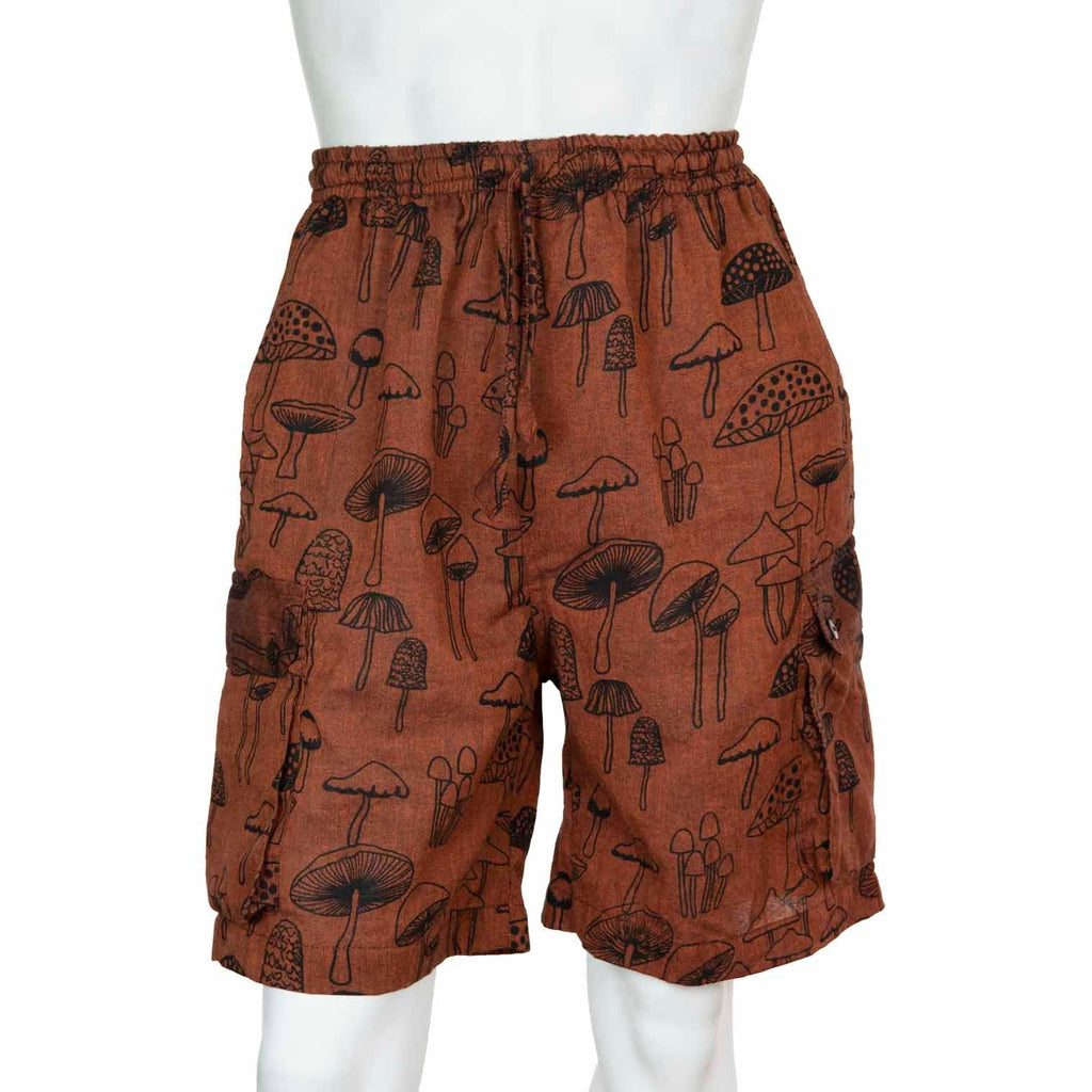 Mushroom Print Combat Shorts-Shorts-Siesta Crafts