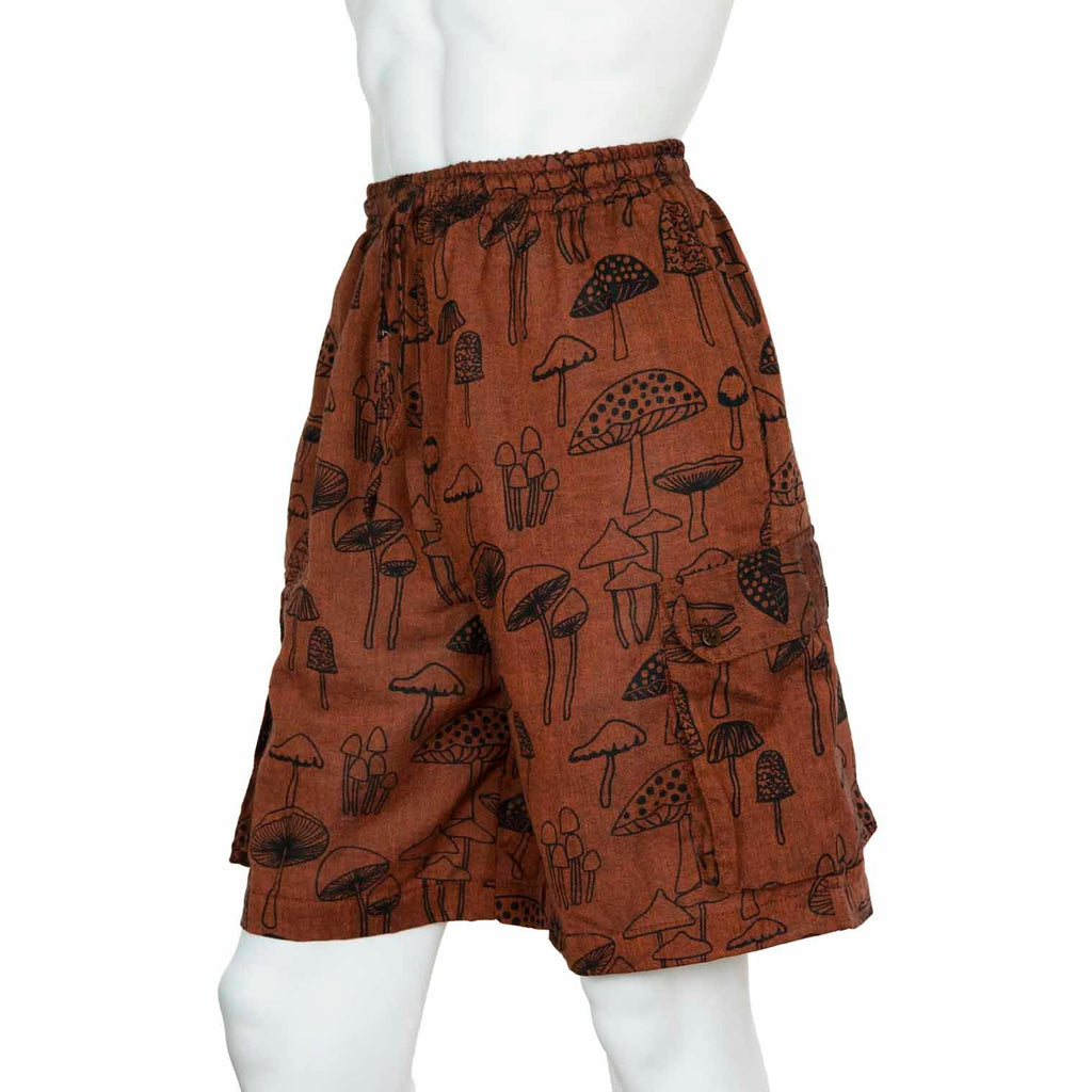 Mushroom Print Combat Shorts-Shorts-Siesta Crafts