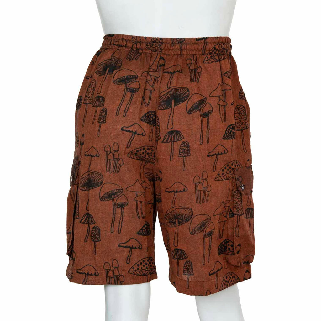 Mushroom Print Combat Shorts-Shorts-Siesta Crafts