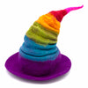 Collapsible Rainbow Witch Felt Hat