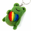 Frog with Rainbow Heart Felt Keyring