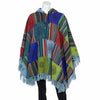 Patch Fringed Poncho Cape