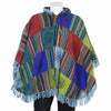 Patch Fringed Poncho Cape