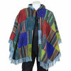 Patch Fringed Poncho Cape