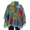 Patch Fringed Poncho Cape