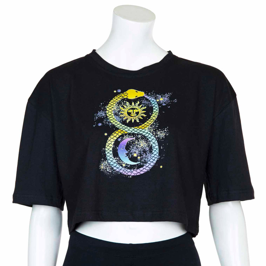 Eternal Celestial Snake Crop T-Shirt-T-Shirts-Siesta Crafts