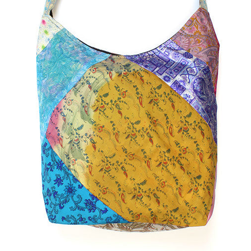 Patchwork Recycled Sari Shoulder Bag-Bags & Purses-Siesta Crafts