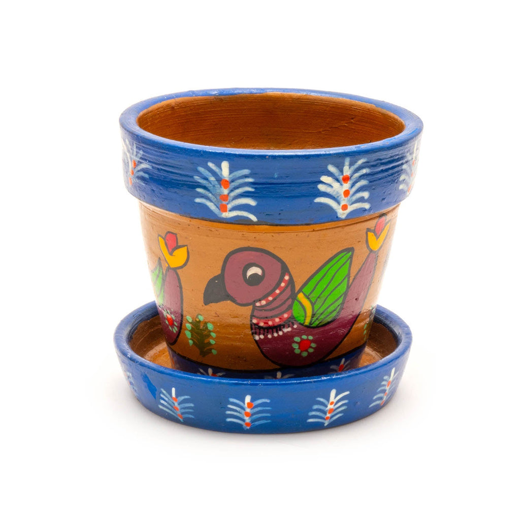 Mithila Pot and Saucer Small-Plant Pots, Vases & Hangers-Siesta Crafts