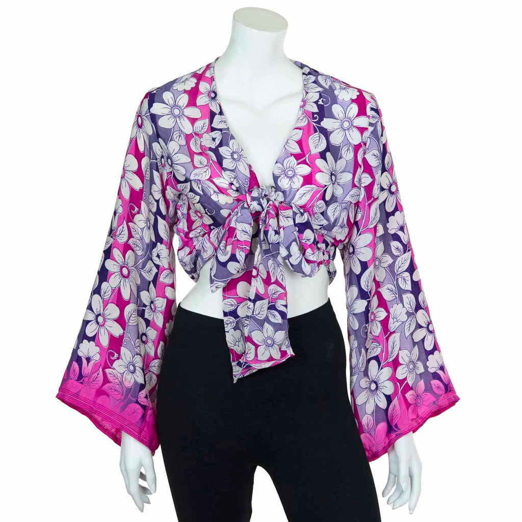 Recycled Sari Wrap Top-Tops-Siesta Crafts