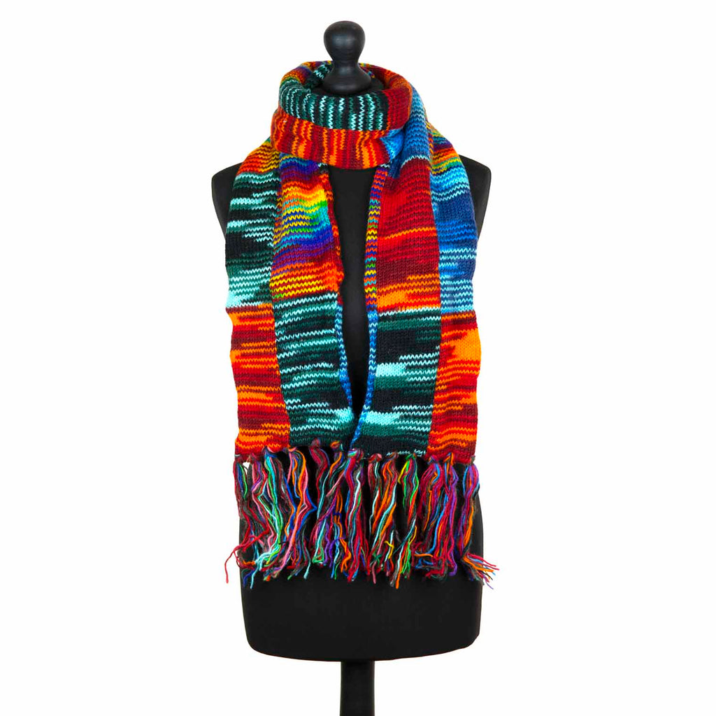 Tie Dye Knitted Patchwork Scarf