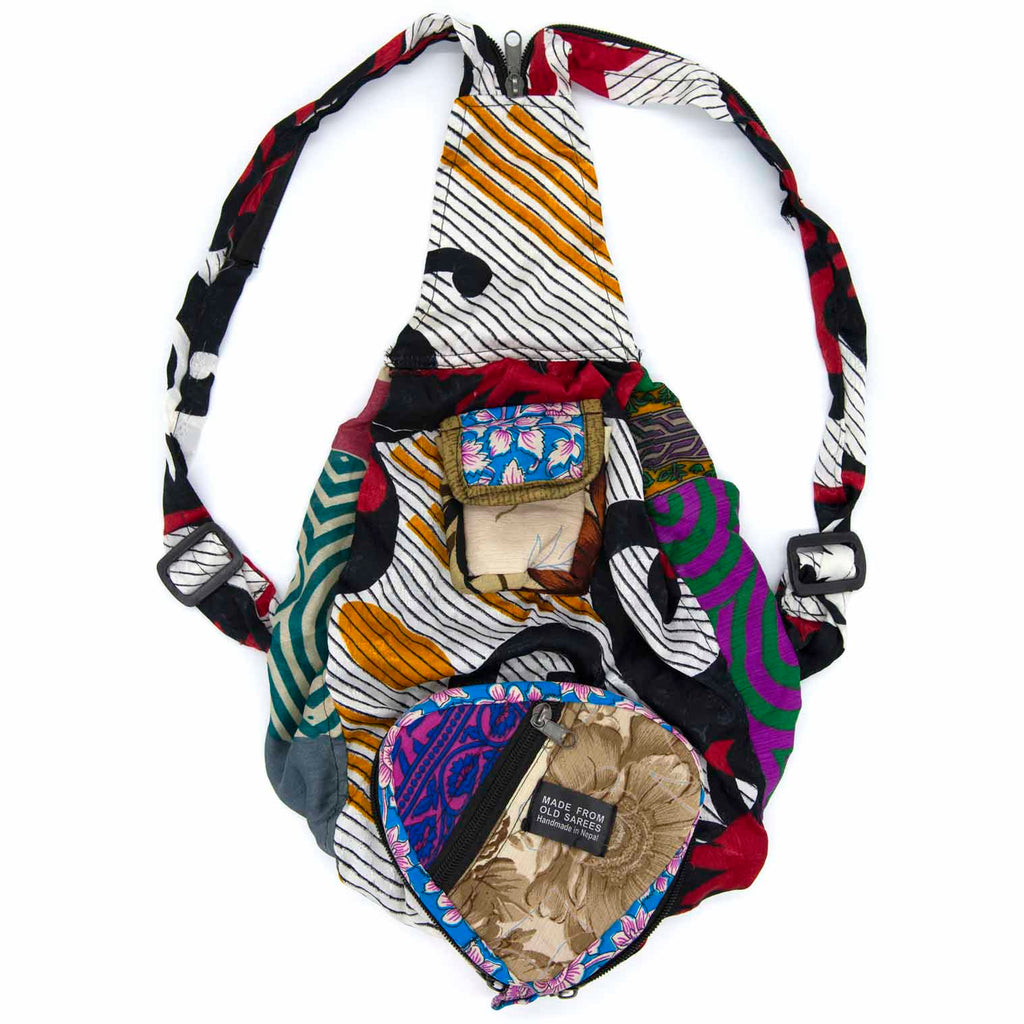 Recycled Sari Patch Backpack-Bags & Purses-Siesta Crafts