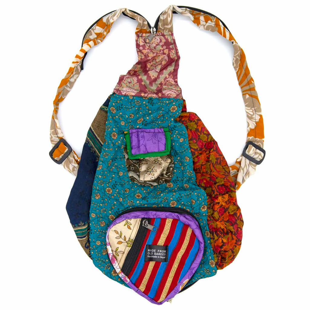 Recycled Sari Patch Backpack-Bags & Purses-Siesta Crafts