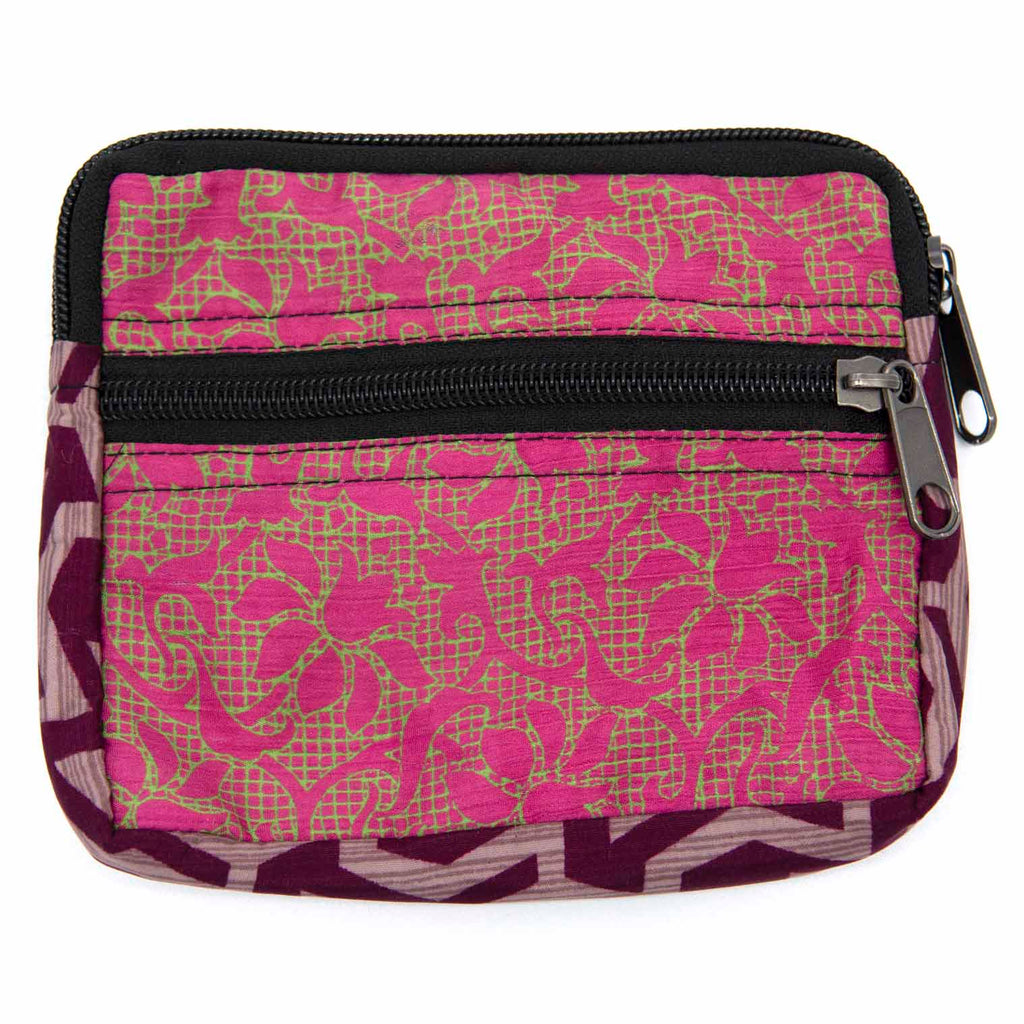 Recycled Sari Double Zip Purse-Bags & Purses-Siesta Crafts