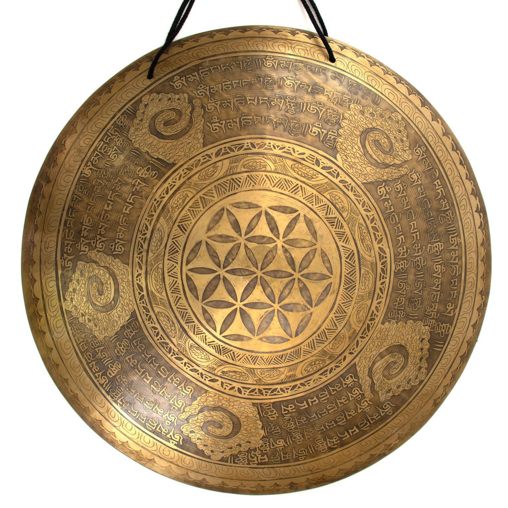 Flower of Life Cloud Mantra Metal Wind Gong No.37