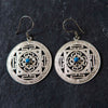 Round Mandala Silver Earrings