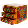 Tibetan Style Set of Three Drawers - Flowers No.398