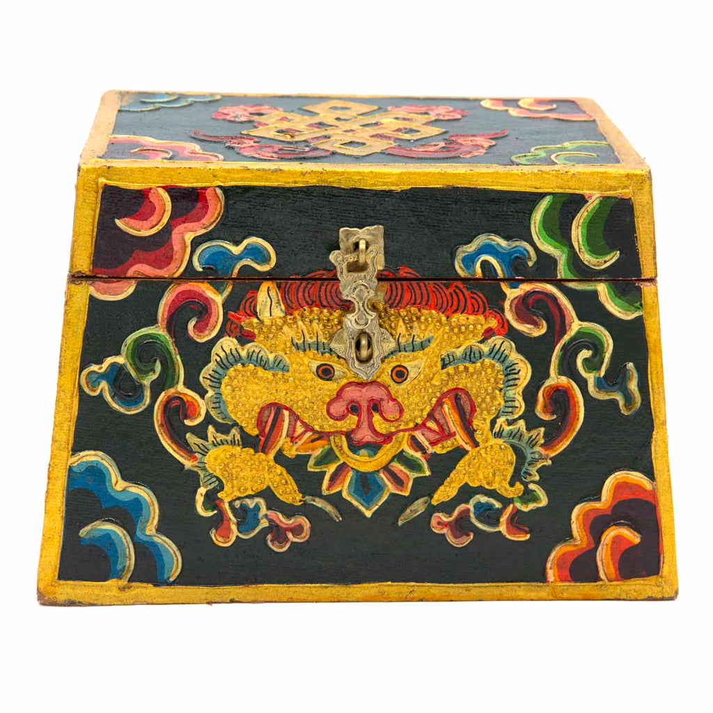 Tibetan Style Dark Green Cheppu Pyramid Chest