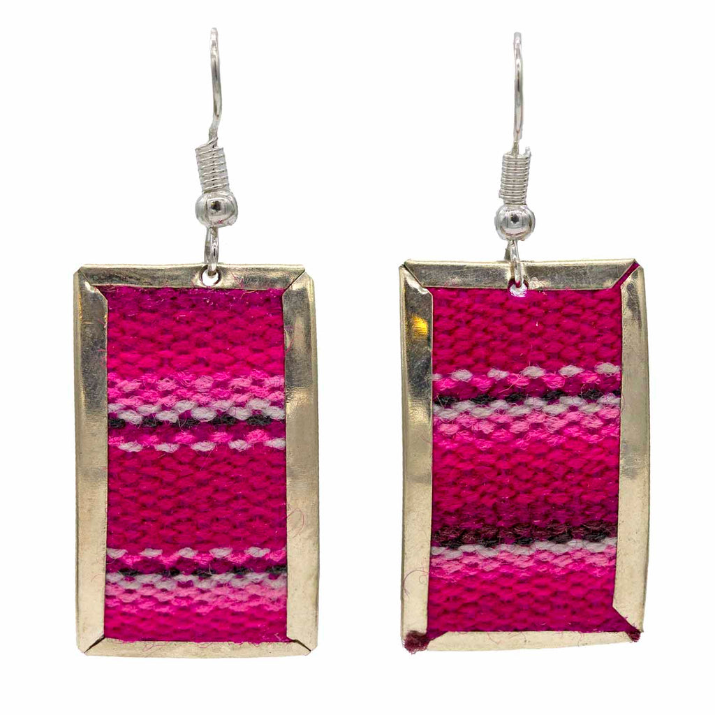 Flat Peruvian Fabric Earrings-Earrings-Siesta Crafts