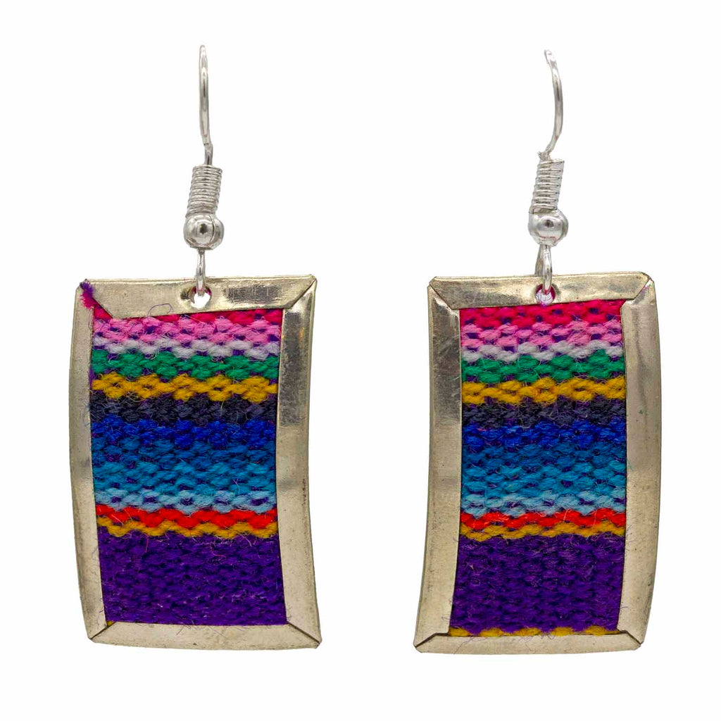 Flat Peruvian Fabric Earrings-Earrings-Siesta Crafts