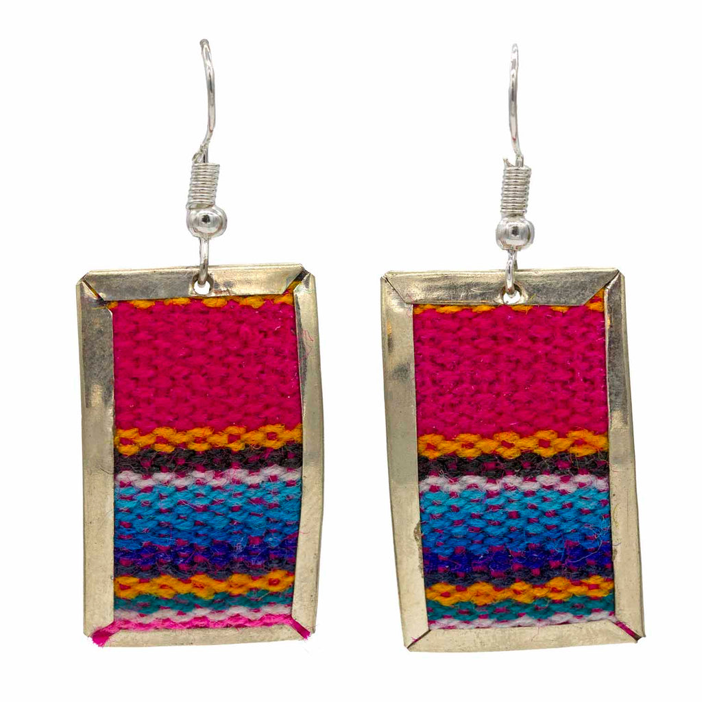 Flat Peruvian Fabric Earrings-Earrings-Siesta Crafts