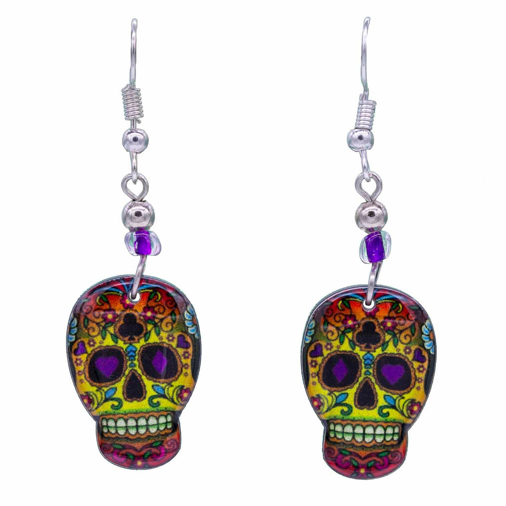 Small Skull Earrings-Earrings-Siesta Crafts