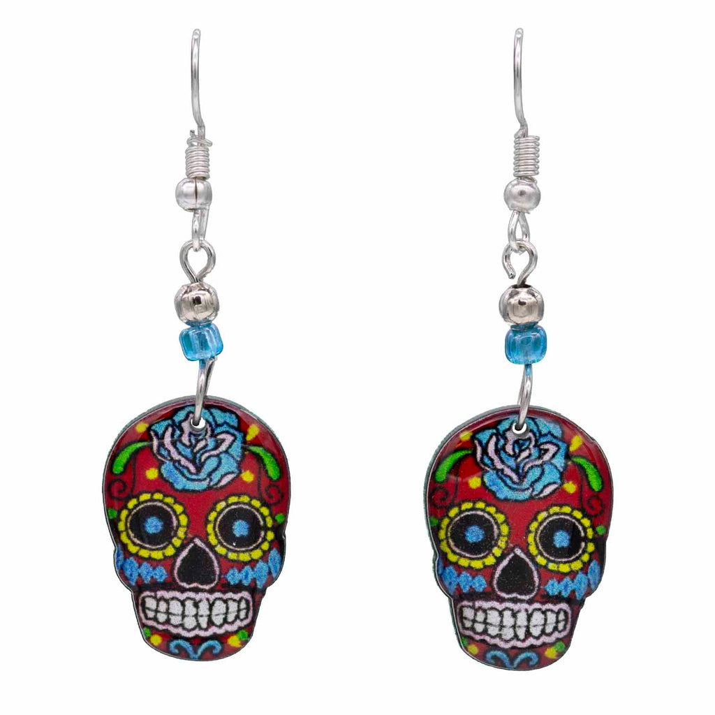 Small Skull Earrings-Earrings-Siesta Crafts