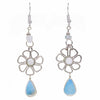 Stone Drop Flower Earrings