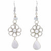 Stone Drop Flower Earrings