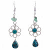 Stone Drop Flower Earrings