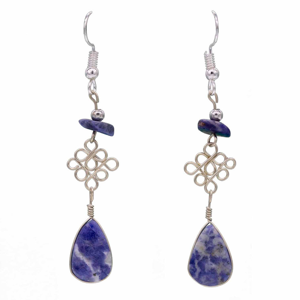 Stone Drop Loop Earrings-Earrings-Siesta Crafts