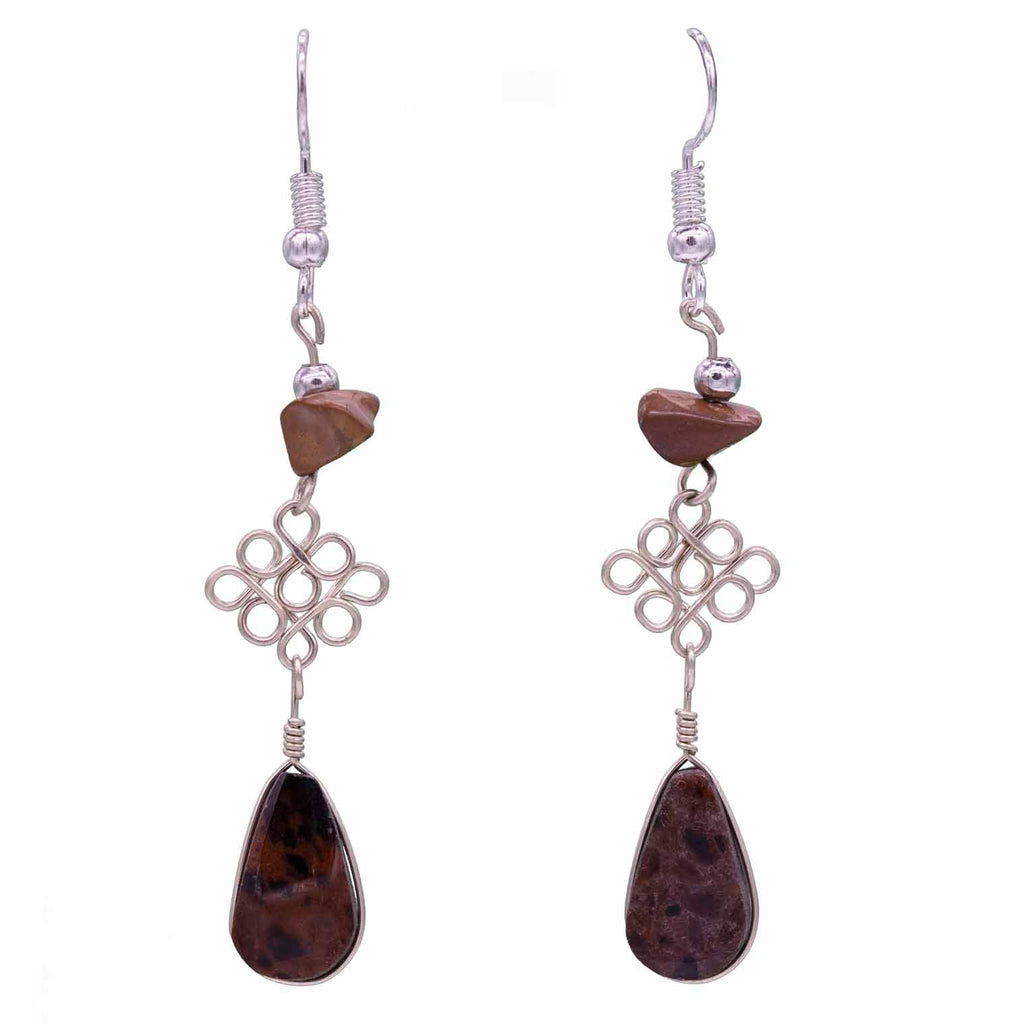 Stone Drop Loop Earrings-Earrings-Siesta Crafts