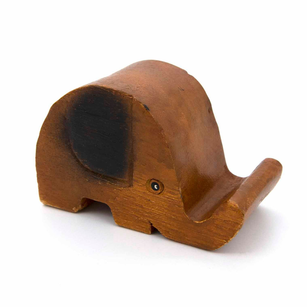 Carved Mobile Phone Stand - Elephant-Office & Stationery-Siesta Crafts