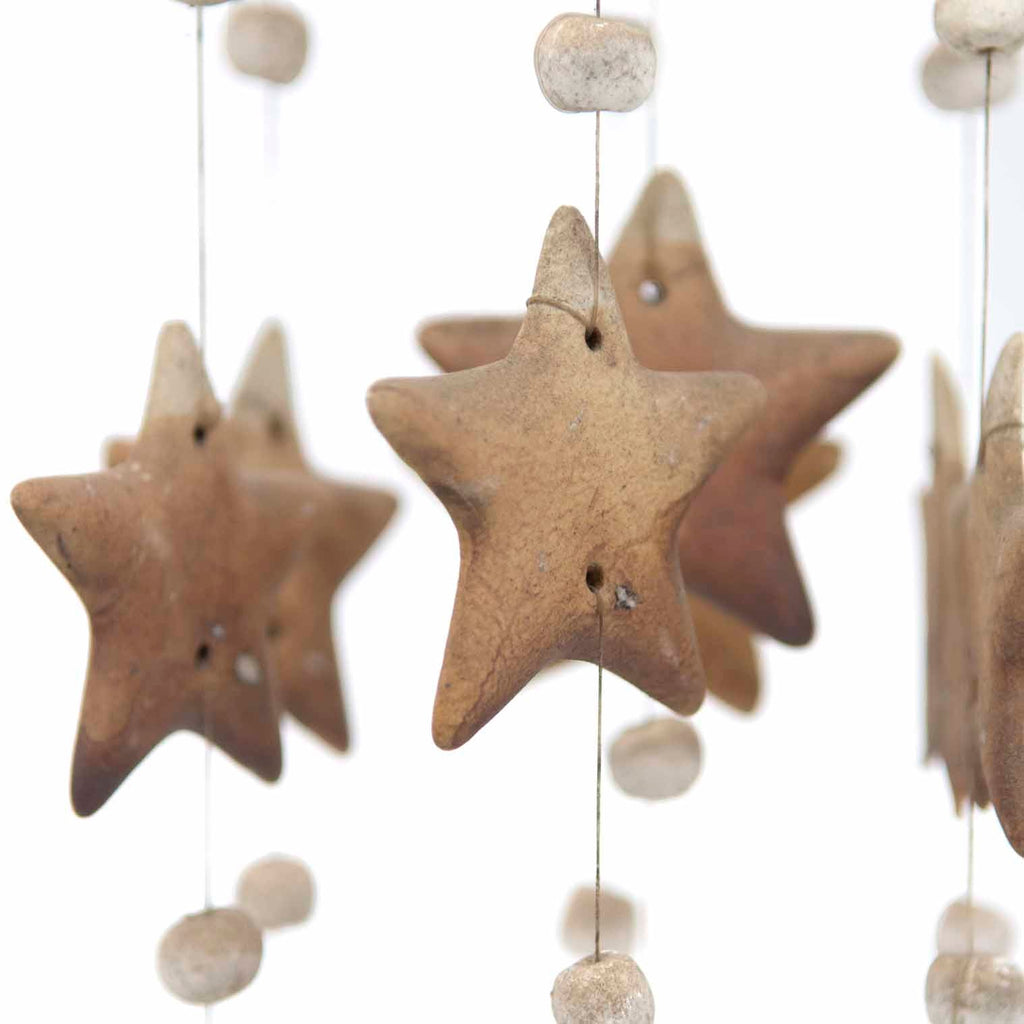 Moon and Star Ceramic Windchime-Garden & Outdoors-Siesta Crafts