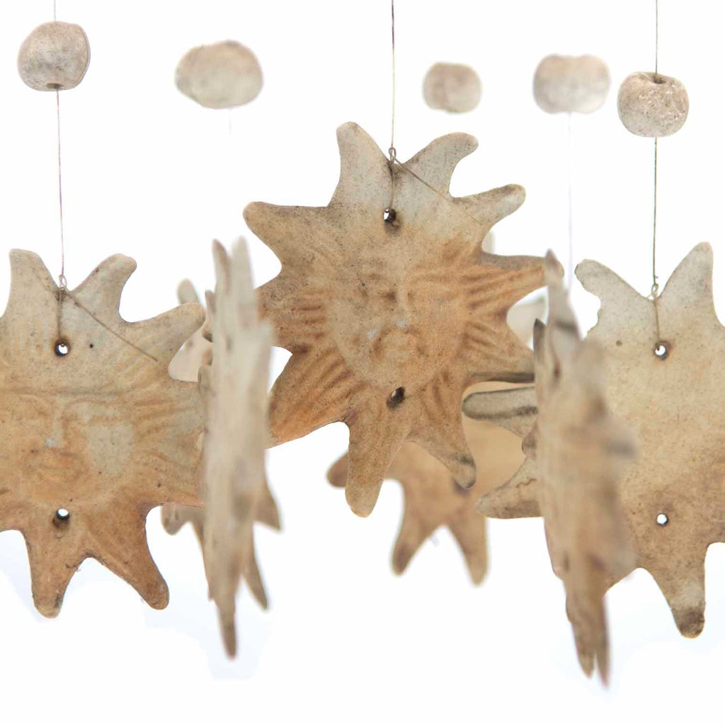 Moon and Star Ceramic Windchime-Garden & Outdoors-Siesta Crafts