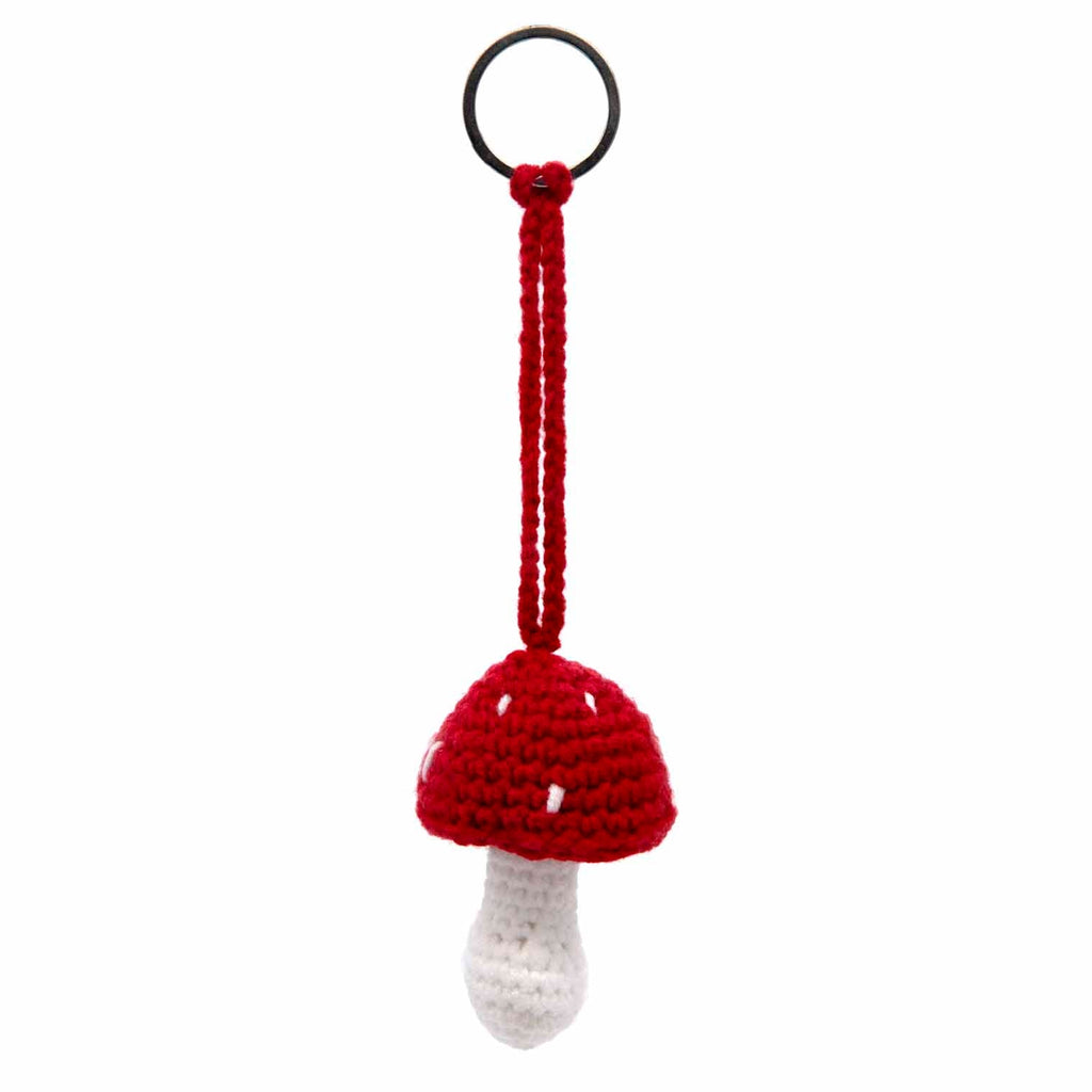 Mushroom Crochet Keyring-Keyrings & Bag Charms-Siesta Crafts